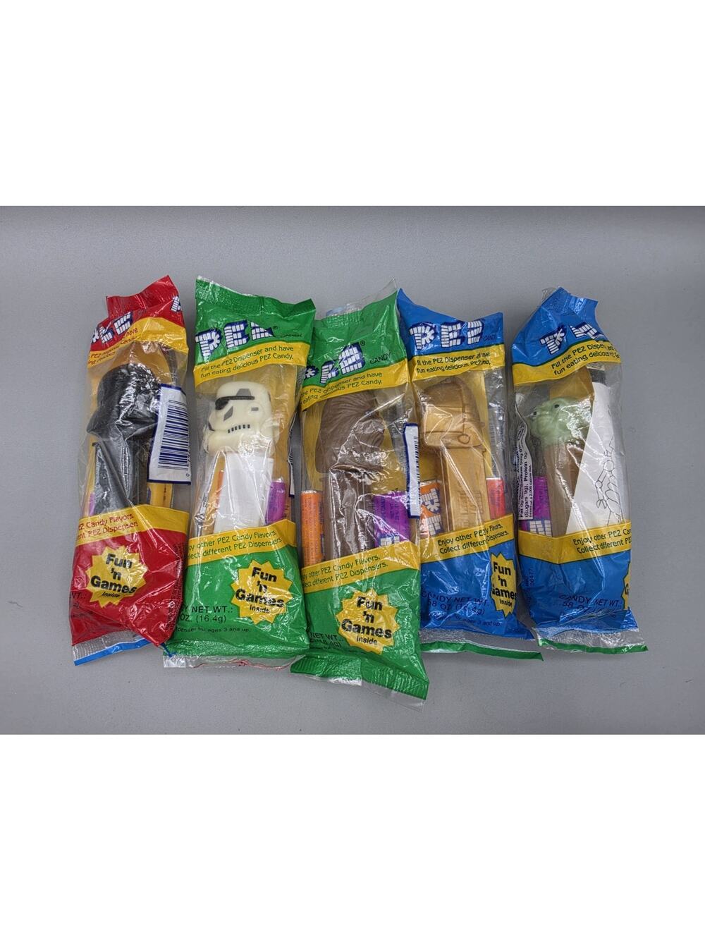 Vintage Star Wars Pez Dispensers Lot of 5 New in Package Characters Set